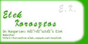 elek korosztos business card